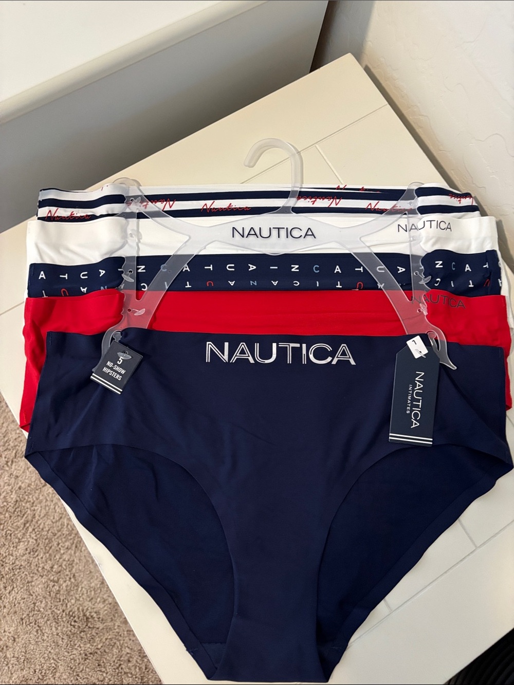 Nautica Women’s 5-Pack in Navy, Red, and White Panties